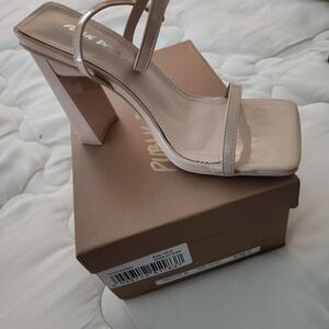Public Desire Nude Strappy Heels